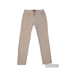 White House Black market white denim side zip crop jeans Sz2 Boho